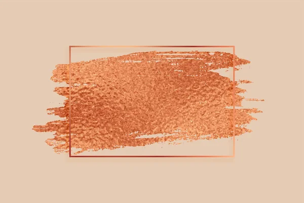 Rose Gold Copper Color Foil Texture Frame Background — Stock Vector