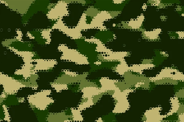 Militär Kamouflage Struktur Grön Nyans Mönster — Stock vektor