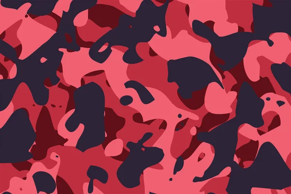 Röd Skugga Militär Kamouflage Mönster Bakgrund Design — Stock vektor