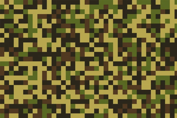 Pixelated Militär Kamouflage Mönster Struktur Bakgrund Design — Stock vektor