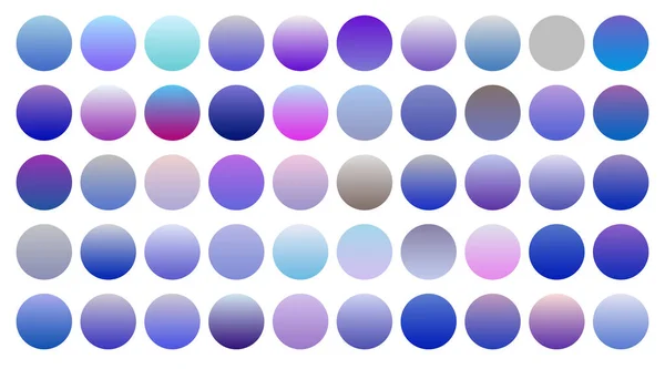 Grand Ensemble Dégradés Bleu Violet Frais — Image vectorielle