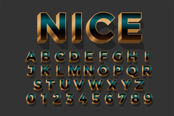 Goldene Königliche Luxus Text Effekt Design Set — Stockvektor