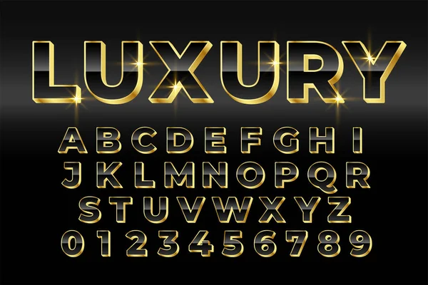 Premium Luxus Goldenen Stil Text Effekt Design — Stockvektor