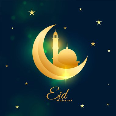 golden shiny eid mubarak festival greeting background clipart