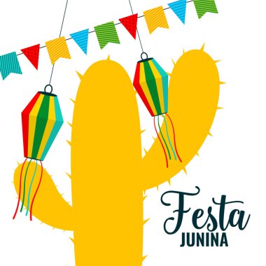 festa junina arkaplanı dekoratif elementler tasarımı
