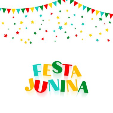Festa Junina yıldızların konfetisi ile renklendirilmiş arka plan