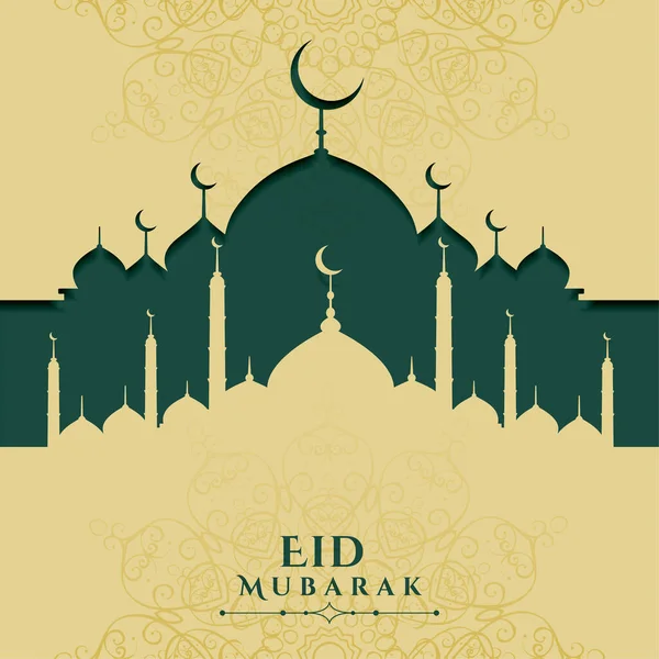 Eid Mubarak Festival Islamitische Begroeting Ontwerp Achtergrond — Stockvector