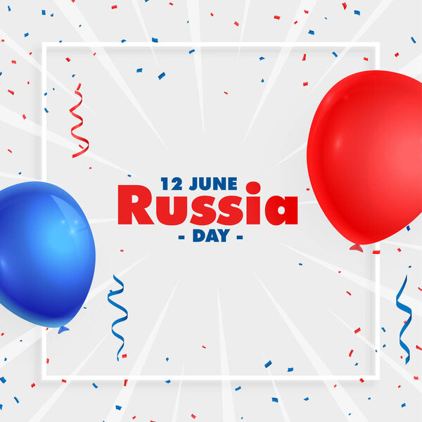 happy russia day 12th june celebration background design