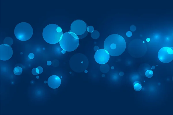 Magische Blaue Bokeh Schimmern Lichter Hintergrund Design — Stockvektor