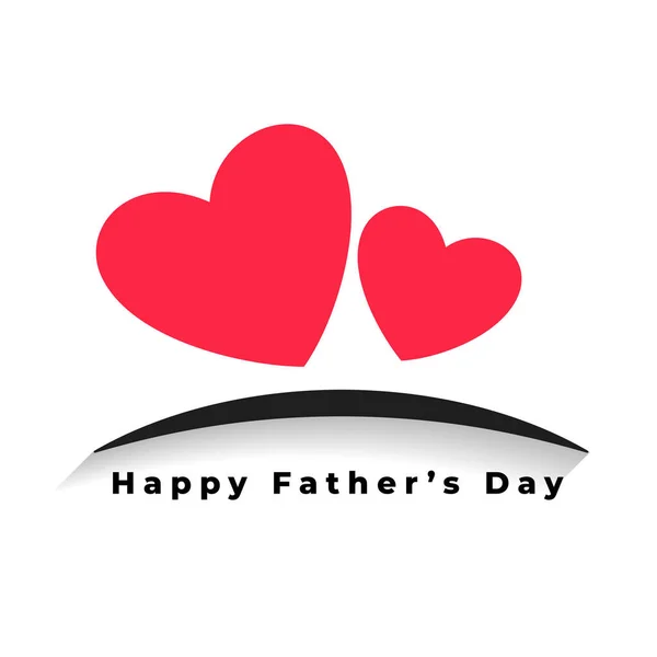 Two Heart Design Happy Fathers Day — Stock Vector