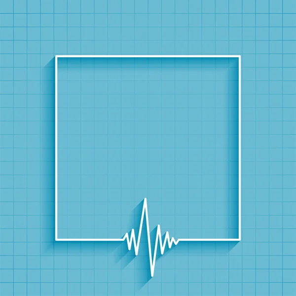 Médicos Latidos Cardiacos Cardiografo Línea Fondo Con Espacio Texto — Vector de stock