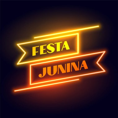 neon kurdele tarzı festa junina parlak poster tasarımı