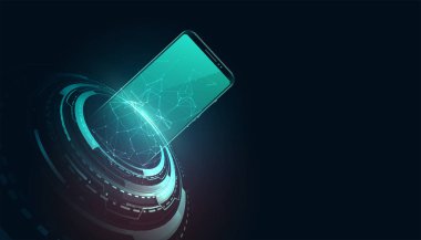 dijital fütürist mobil teknoloji konsept tasarım arka planı