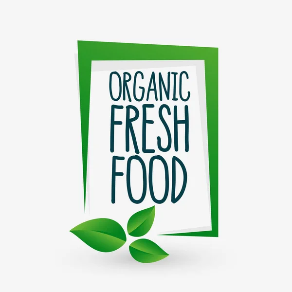 Alimentos Frescos Orgánicos Hojas Verdes Diseño Fondo — Archivo Imágenes Vectoriales