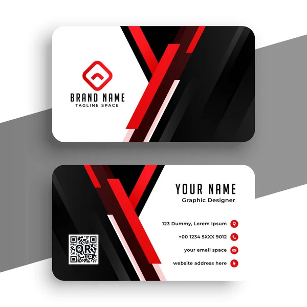 Élégant Modèle Carte Visite Professionnelle Rouge Design — Image vectorielle