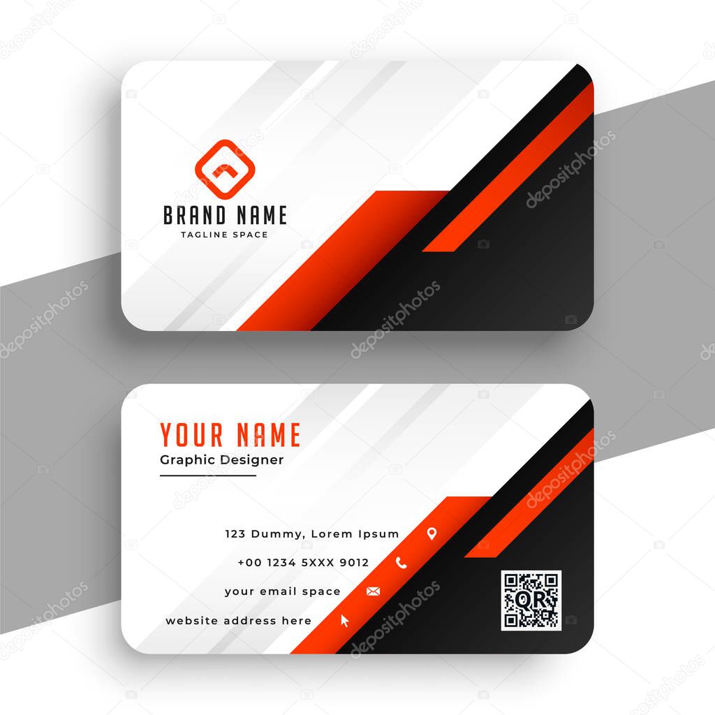 geometric red business card template professional design