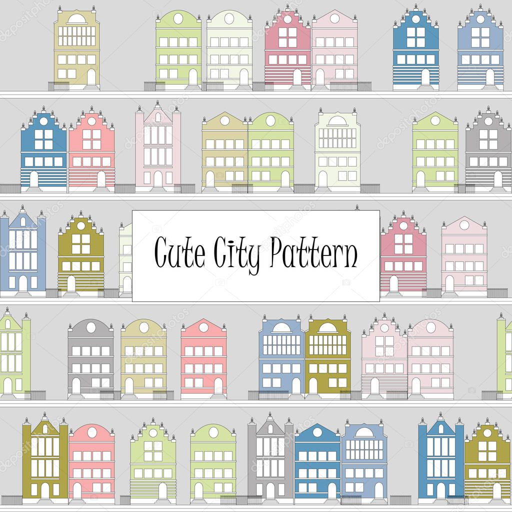 colourful city kid wallpaper pattern