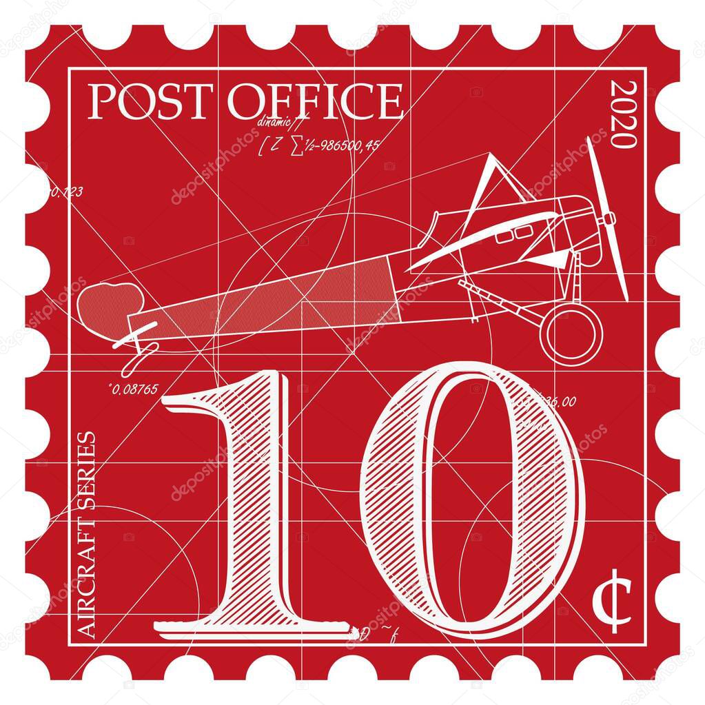 red post office stamp for letters
