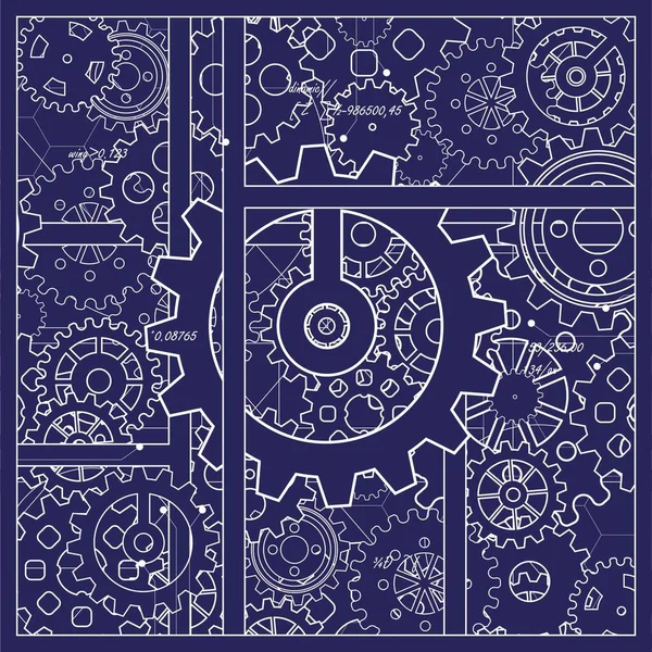 Diseño Engranajes Azul Patrón Vectorial Steampunk — Vector de stock