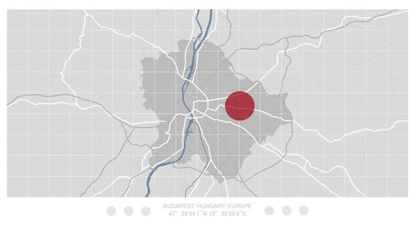 Budapest City Street Map Magyarország — Stock Vector