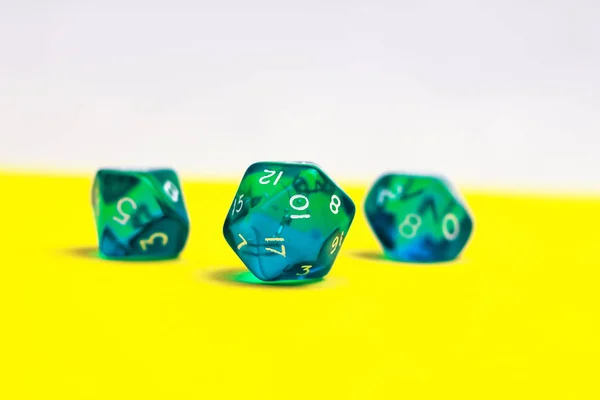 Dices for board games dnd and rpg. Color background — Stock Photo, Image