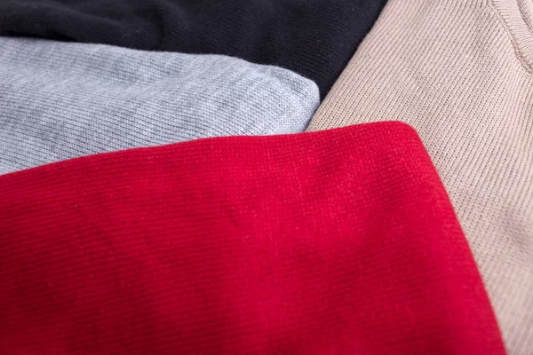 니트 양모 다채로운 따뜻한 스웨터 근접 촬영 하는 개념 — 스톡 사진