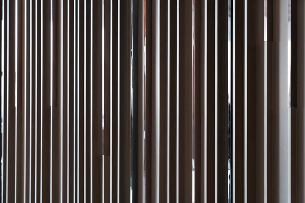 Detail of Random wooden strip with stainless steel trim in mirror finished wall in vertical direction / interior design / detail design — Stock Photo, Image