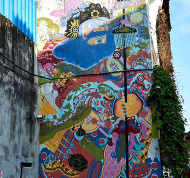 Penang, Malezya - Ekim 01.2019: Penang Sokağı sanat çalışmaları, Penang 'daki Georgetown miras bölgesi civarında yer almaktadır.