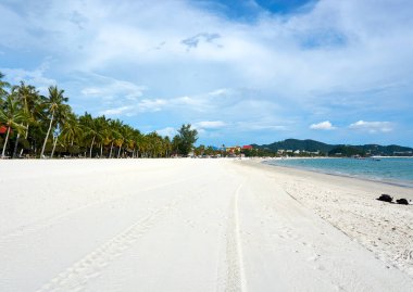 Langkawi, Malezya - 12 Ekim 2019. Langkawi 'deki Cenang plajı manzarası.