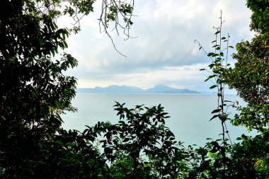Langkawi, Malezya - 12 Ekim 2019. Pasir Tengkorak Beach langkawi 'den görüntü