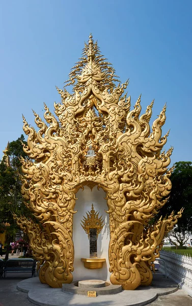 Chiang Rai Thaiföld Február 2020 Fehér Templom Rong Khun Templom — Stock Fotó