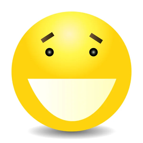 Gelbes Emoticon breites Lächeln — Stockvektor