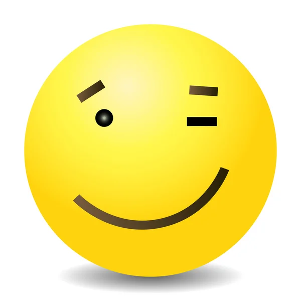 Yellow Emoticon Wink Face — Stock Vector