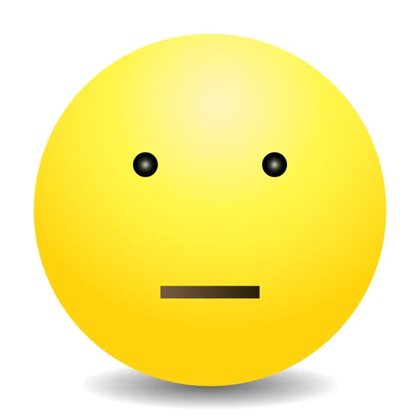 Yellow Emoticon Apathetic Face — Stock Vector