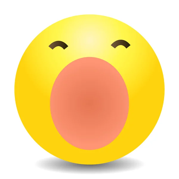 Yellow Emoticon Yawn Face — Stock Vector