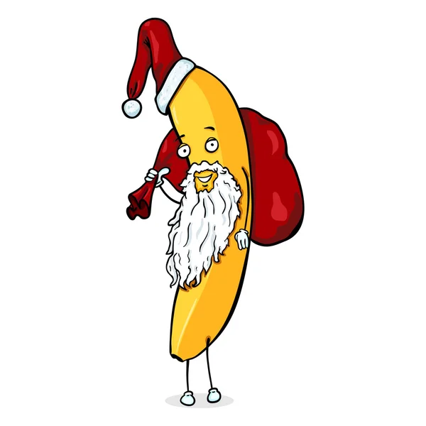 Kerst karakter Santa banaan — Stockvector