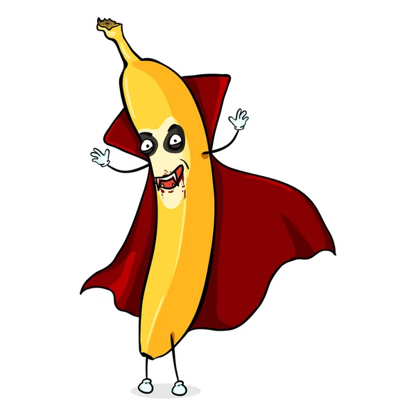 Halloween personaje vampiro plátano — Vector de stock