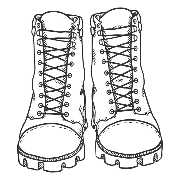 High Leather Army Boots. — Stock Vector