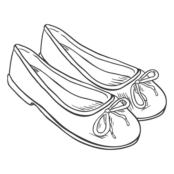 Sepasang Wanita Ballet Flats - Stok Vektor