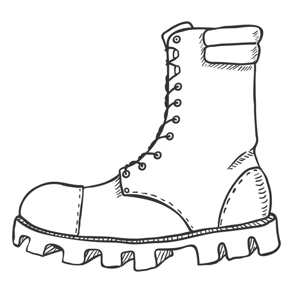 Botas altas del ejército de cuero . — Archivo Imágenes Vectoriales