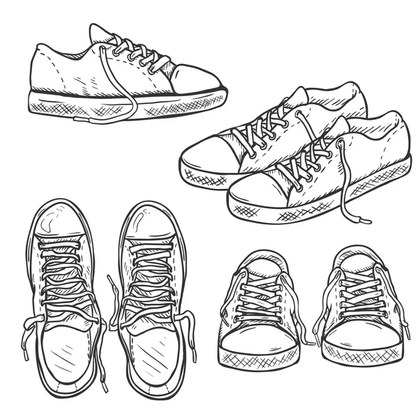 Conjunto de Sketch Gumshoes . — Archivo Imágenes Vectoriales