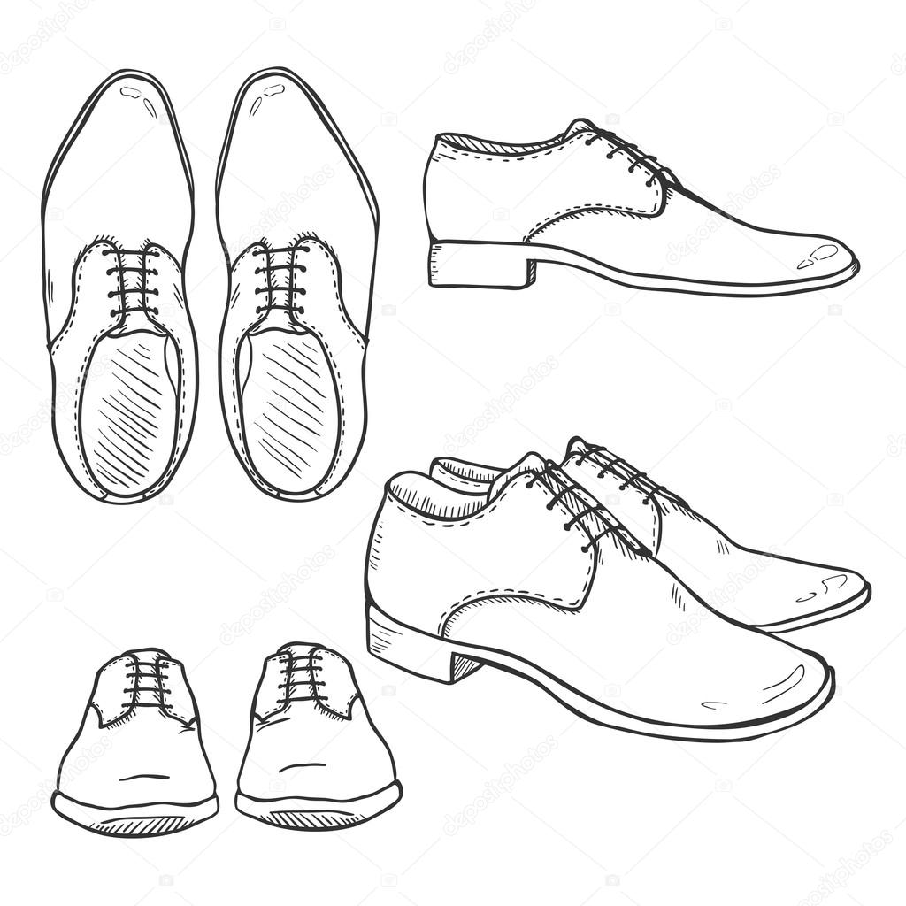 Set of Sketch Classic Men Shoes. Stock Vector Image by ©nikiteev #127177302