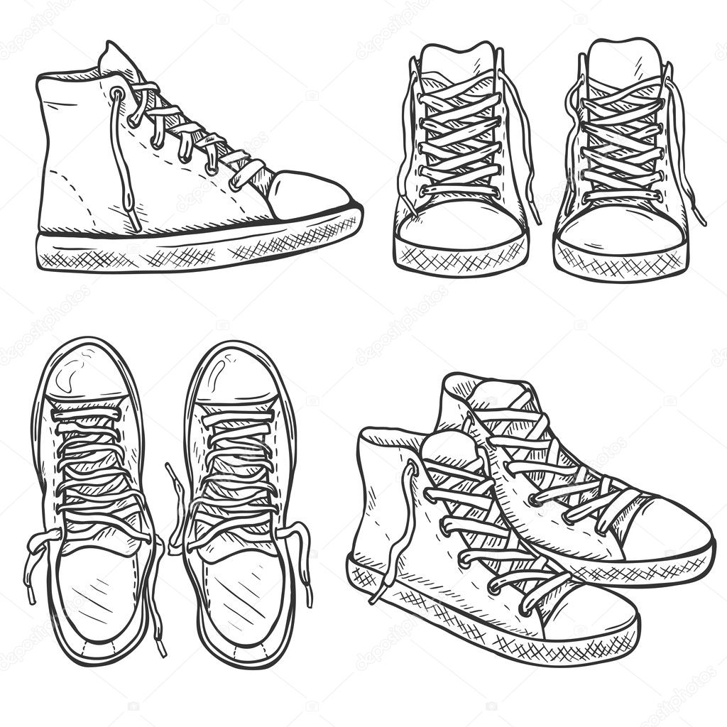 Set of Sketch High Gumshoes. Stock Vector Image by ©nikiteev #127179096