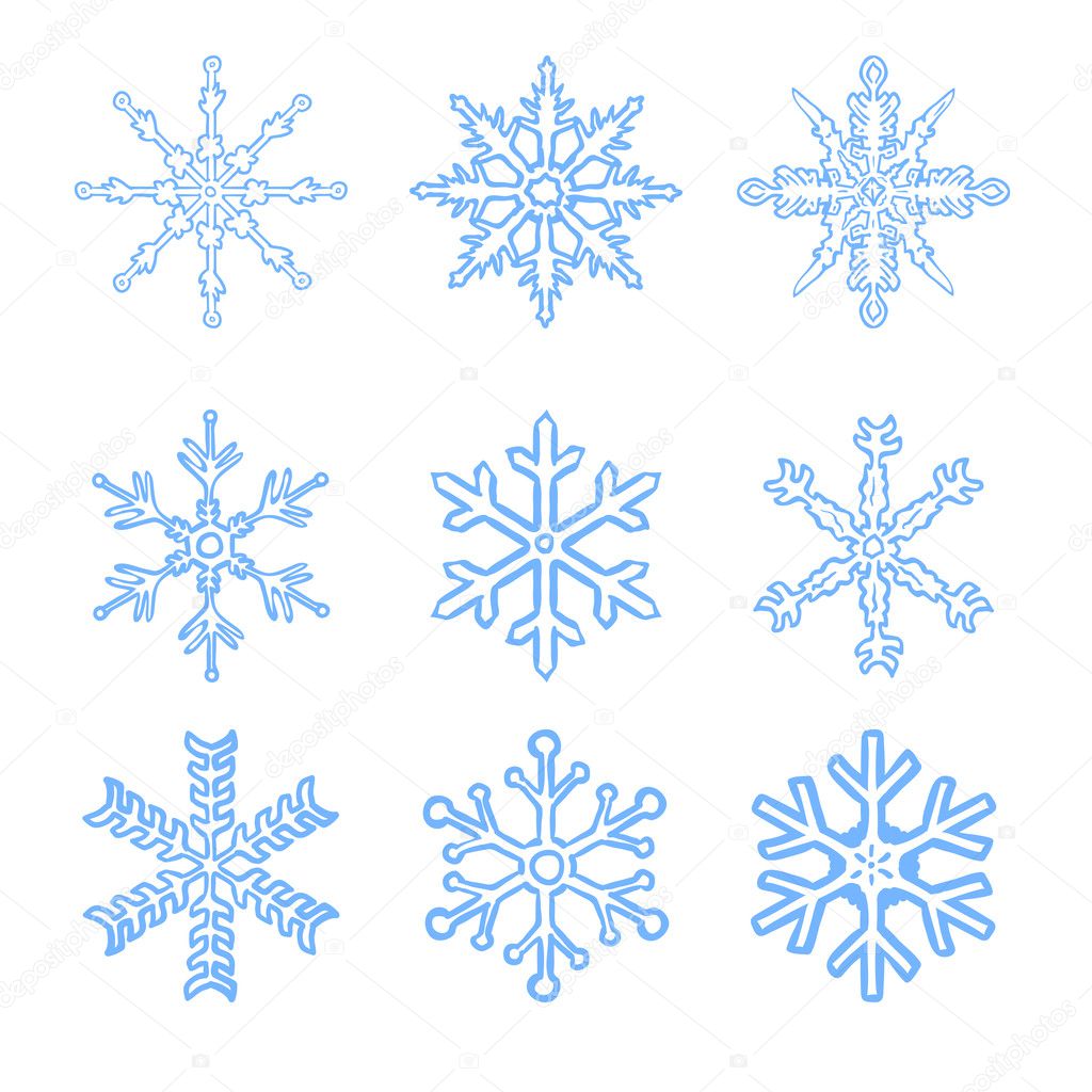 set of decorative snowflakes
