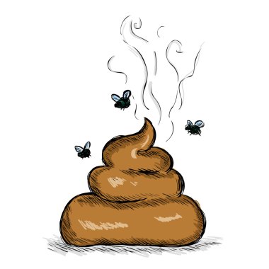 Pile of Shit with Flies clipart