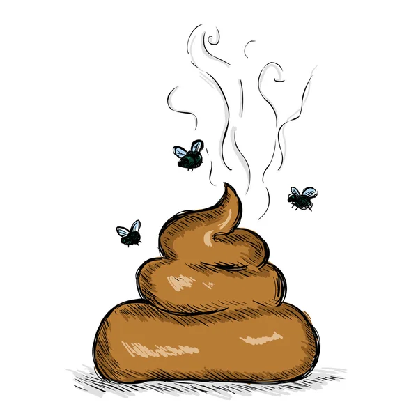 Pile of Shit with Flies — Stock Vector
