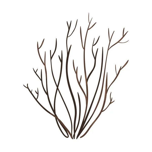 Single Bare Brown Bush — Stock Vector