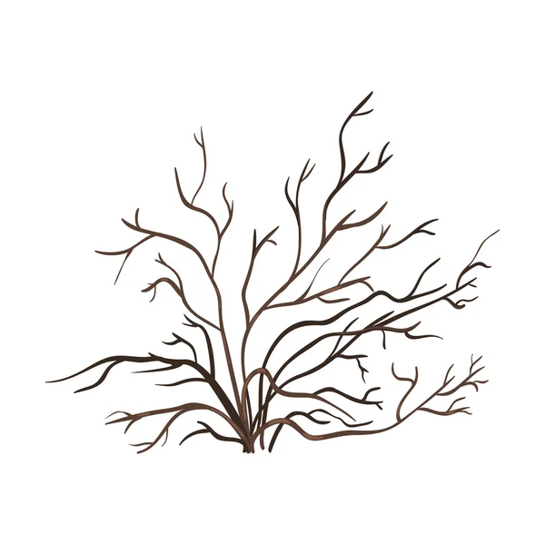 单光秃的棕色布什 — 图库矢量图片