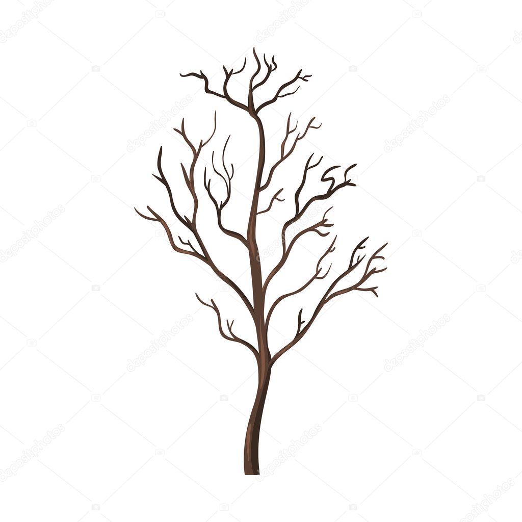 Single Cartoon Brown Bare Tree Stock Vector Image by ©nikiteev #128696684