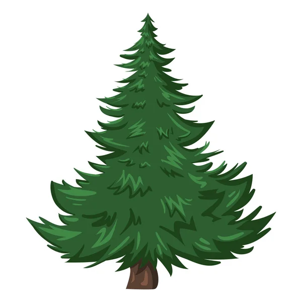Cartoon Pine Tree on White — Stock Illustration Cartoon Pine Tree on White Stock Illustration